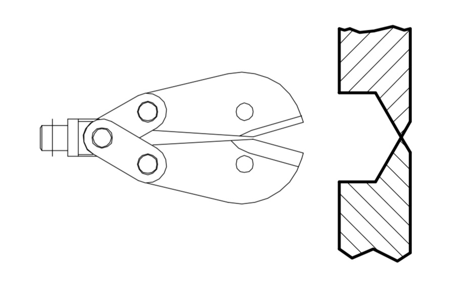 Meskop pneumatische schaar MRC8, zijknipkop