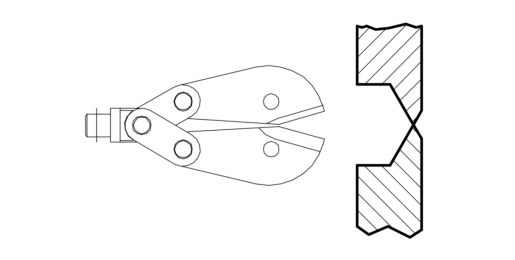 Meskop pneumatische schaar MRC8, zijknipkop