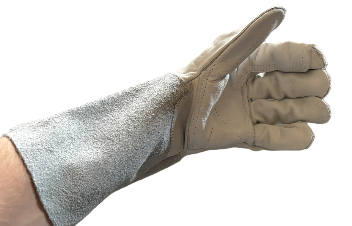 Lashandschoen, enkel, links (versterkt), 15cm kap, maat 10/XL