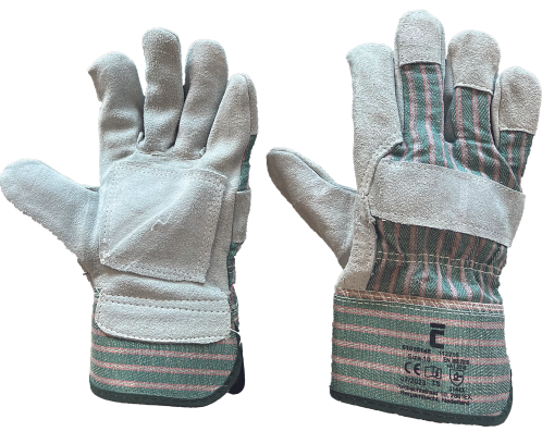Werkhandschoen katoen gevoerd (versterkt), per paar