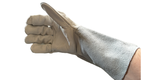 Lashandschoen, enkel, rechts (versterkt), 15cm kap, maat 10/XL