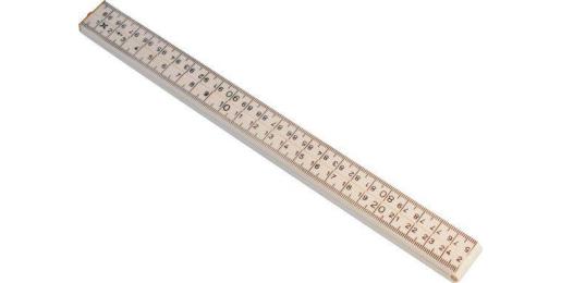 Kunststof duimstok wit, 1 meter, per doos a 12 stuks