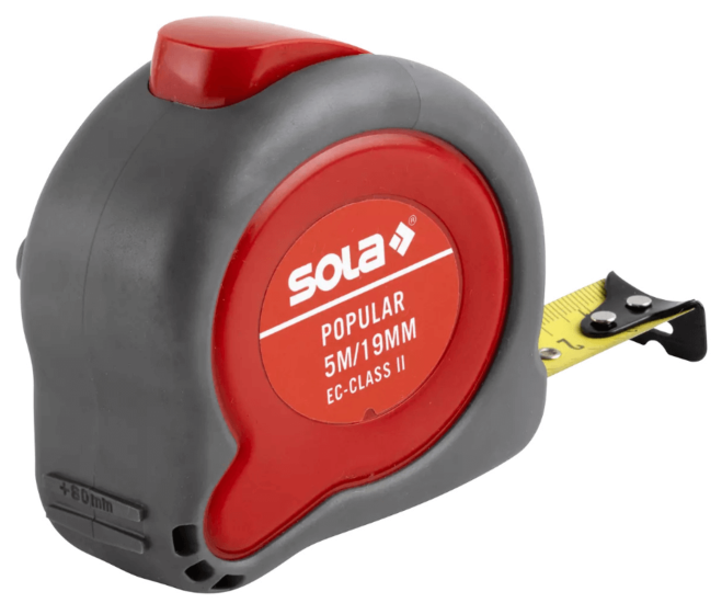 Rolmaat 5 meter, geijkt, SOLA Popular