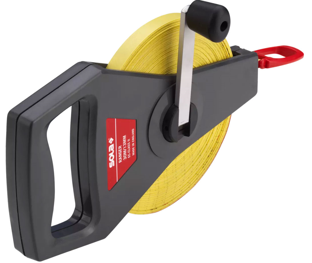 Landmetermaat 50 meter, geijkt, 13mm band