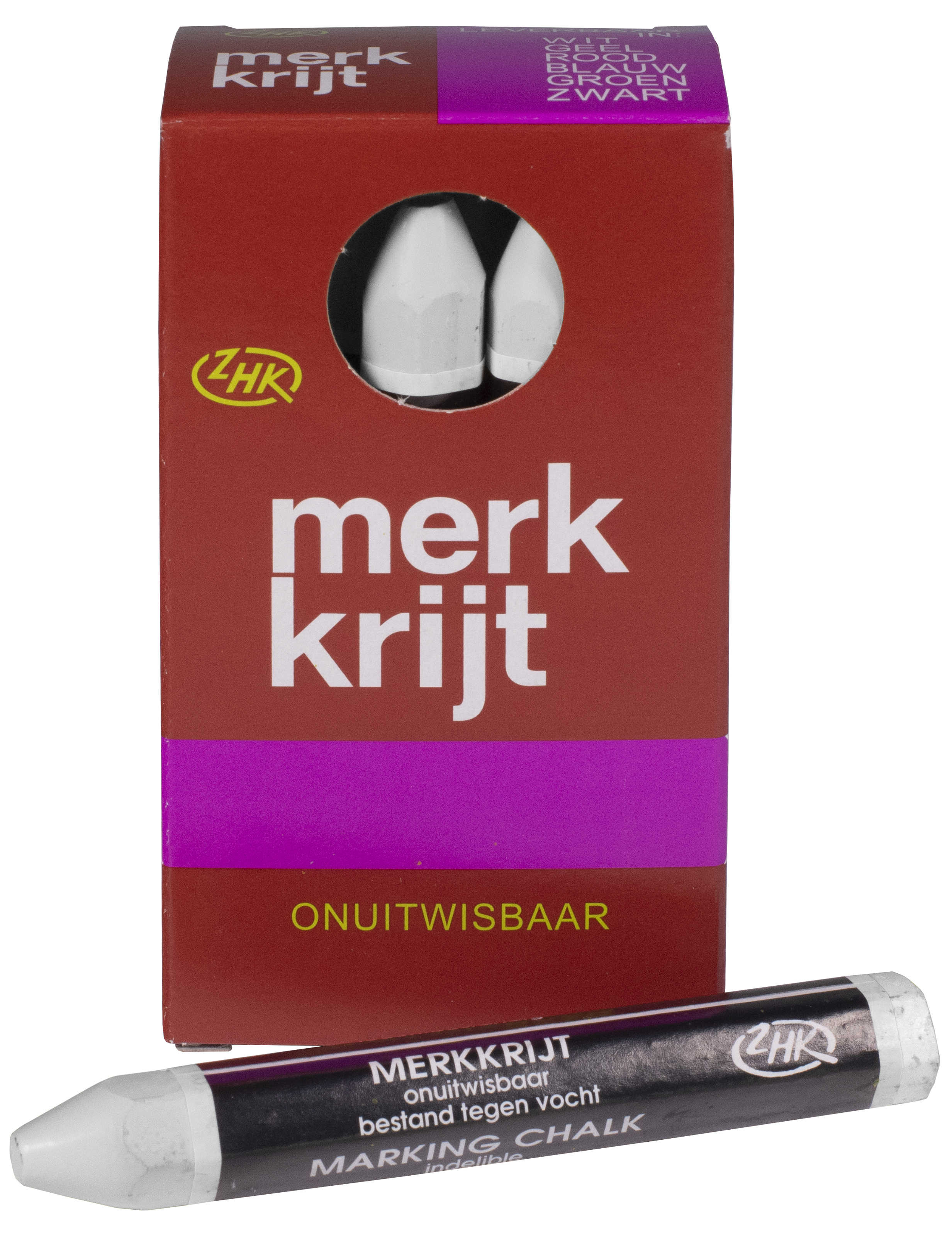 Krijt onuitwisbaar zacht wit, doosje 12 stuks