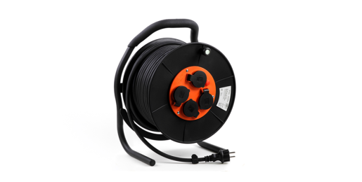 Kabelhaspel 220V- 3G2,5 - neopreen, 40 mtr,  zware bouwkwaliteit