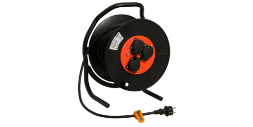 Kabelhaspel 220V- 3G2,5 - neopreen, 25 mtr, zware bouwkwaliteit