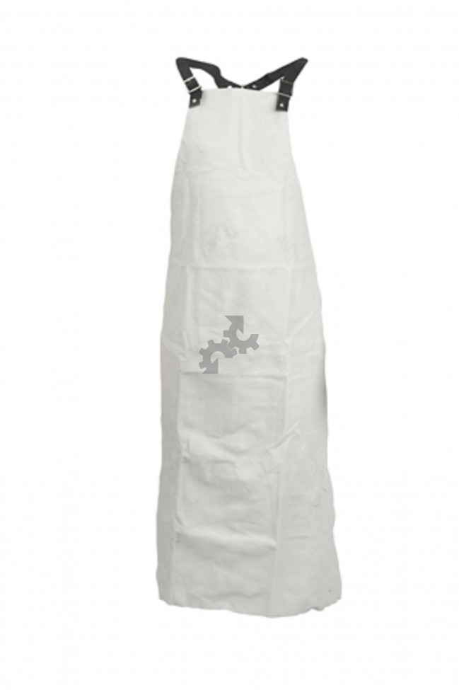 Lasschort 120x80cm wit, leder