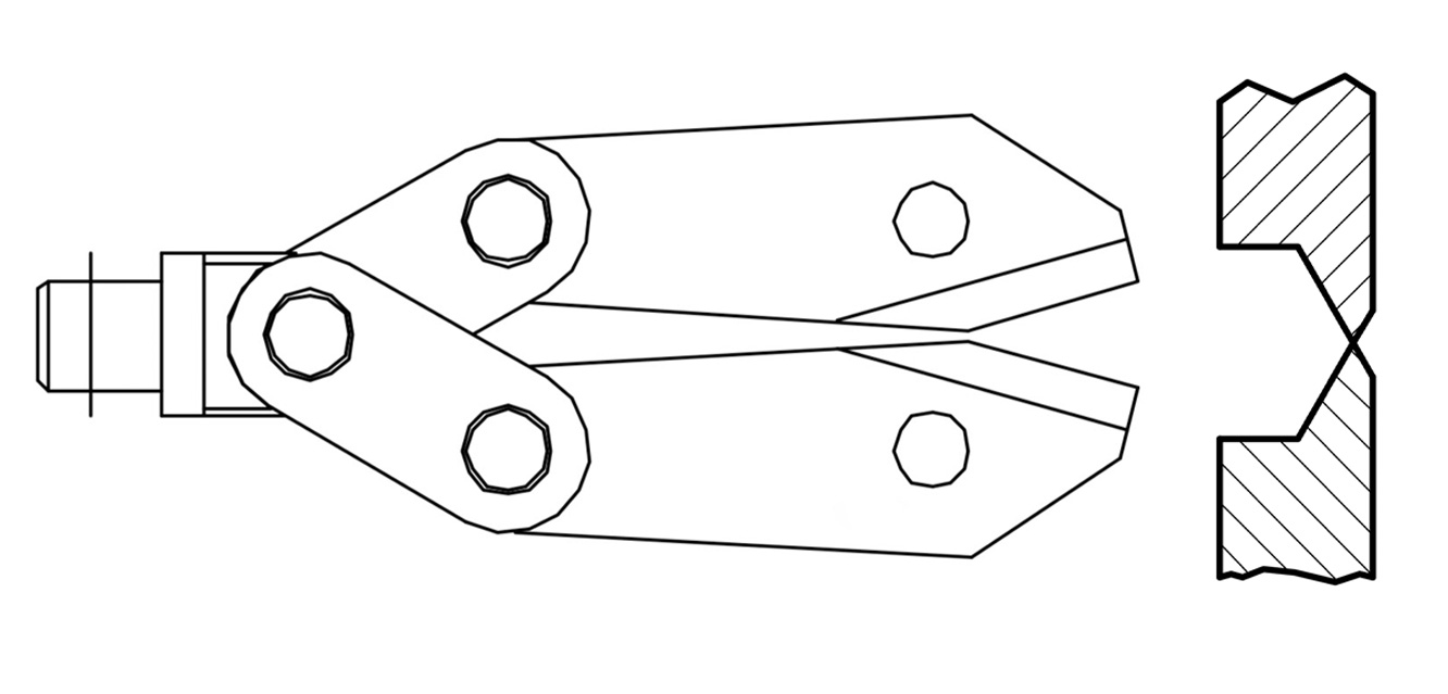 Meskop t.b.v. pneumatische schaar type MRC6 zijknipkop