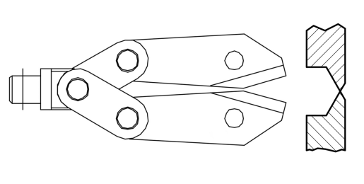 Meskop t.b.v. pneumatische schaar type MRC6 zijknipkop