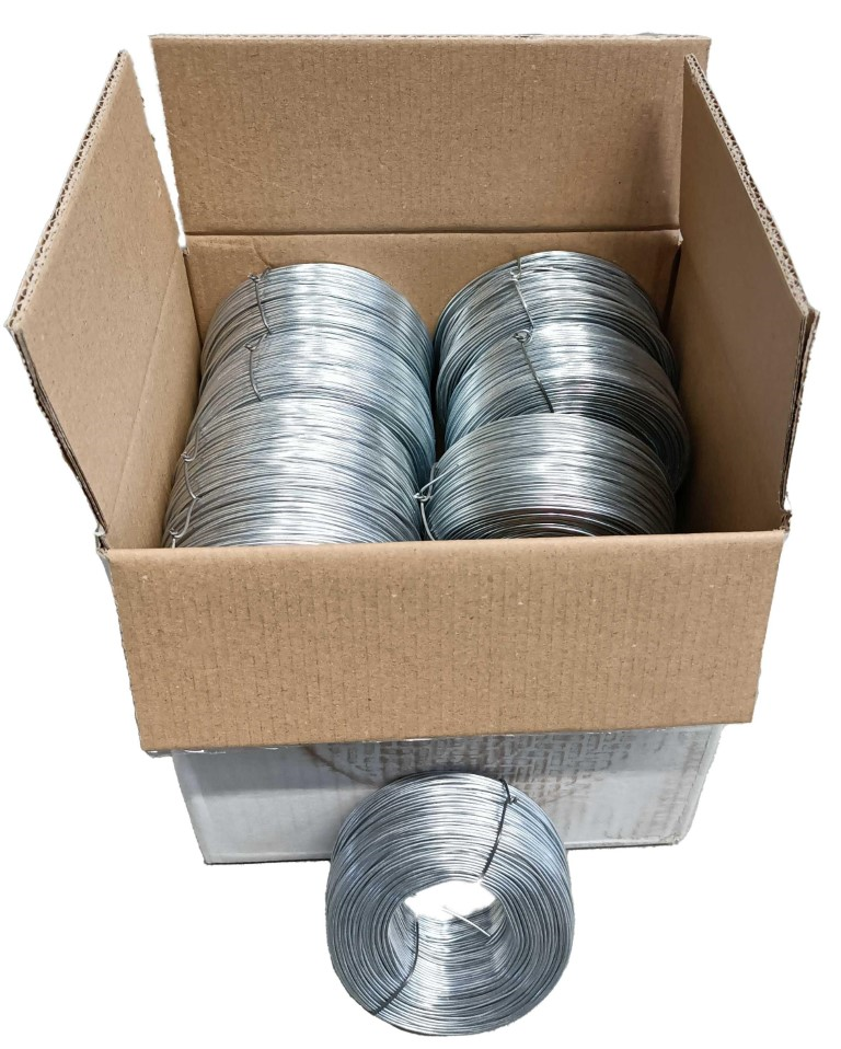 Vlechtdraad Ø1,2mm verzinkt, A-keus; per doos á 20kg