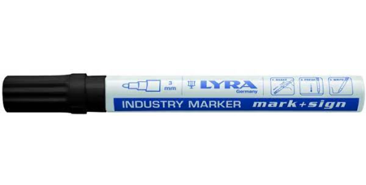 Industrie markeerstift 2-4mm zwart