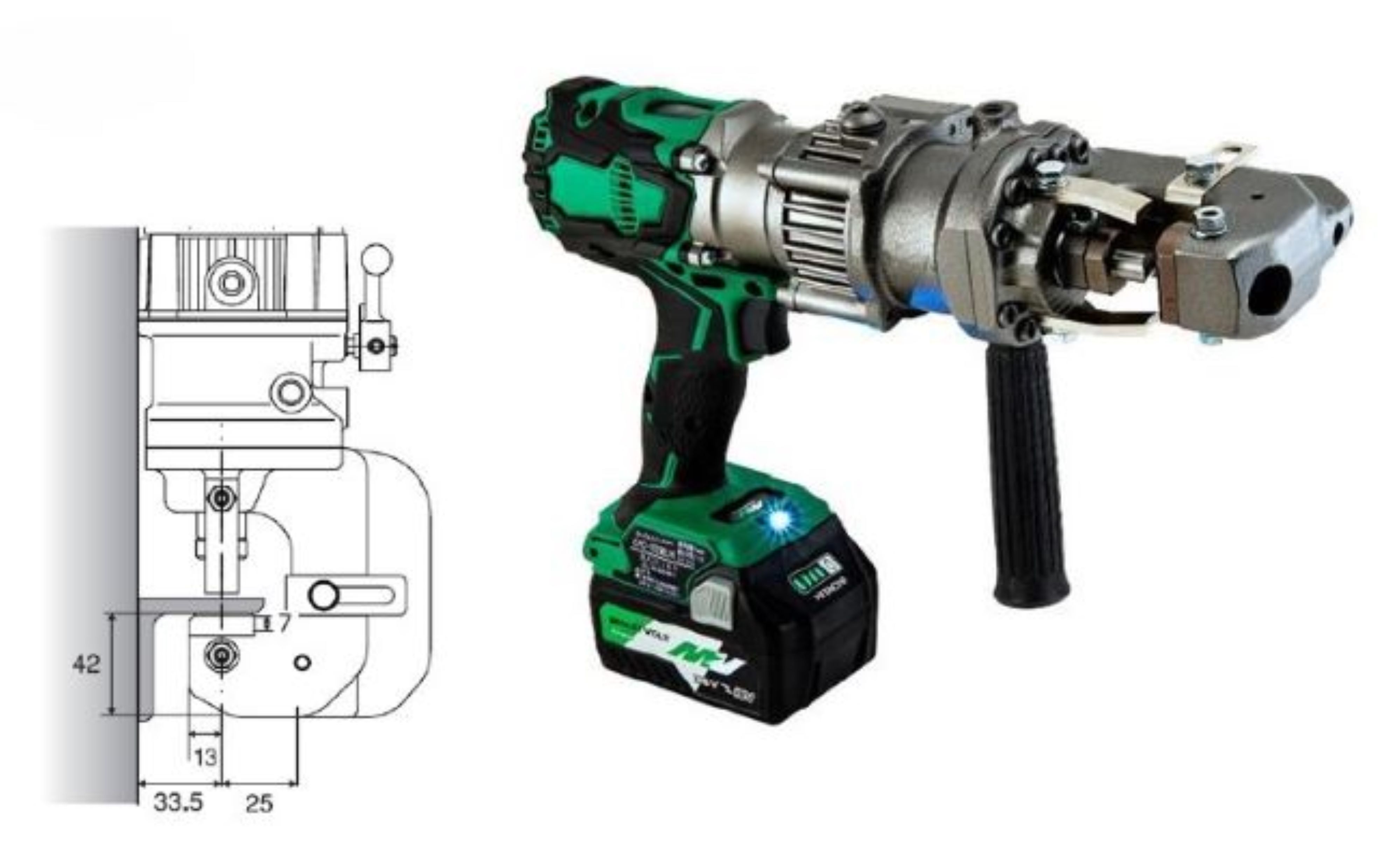 Draagbare ponsmachine MPC-1525, accu aangedreven, met koffer (body)