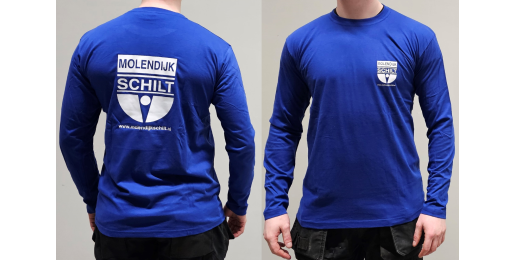 T-shirt lange mouwen Molendijk Schilt, maat L
