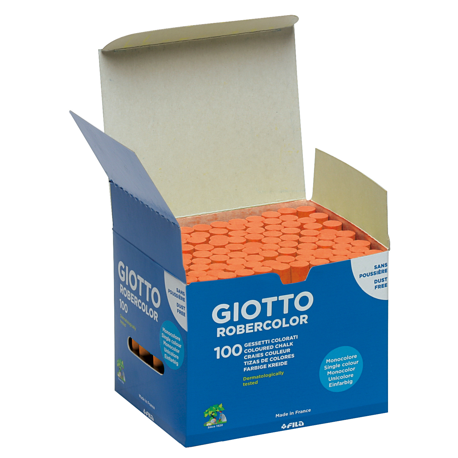 Schoolbordkrijt oranje, doosje 100 stuks