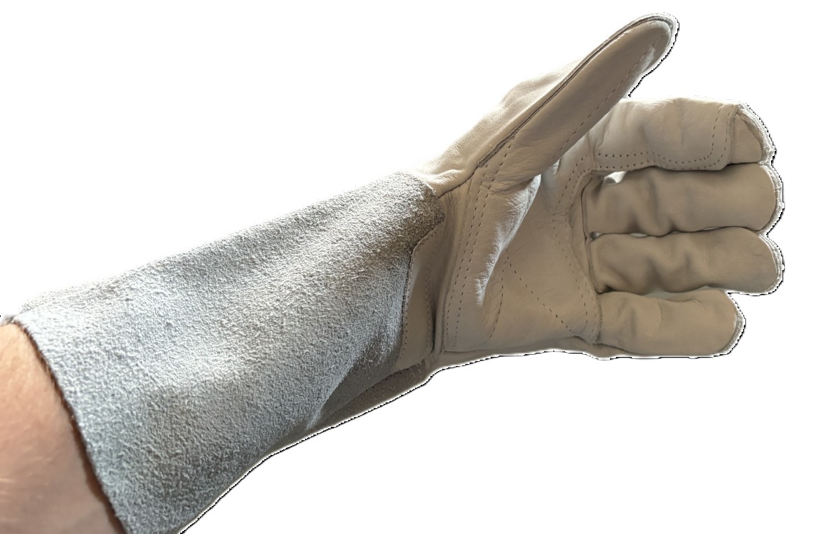 Lashandschoen, enkel, links (versterkt), 15cm kap, maat 9/L