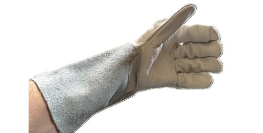 Lashandschoen, enkel, links (versterkt), 15cm kap, maat 9/L