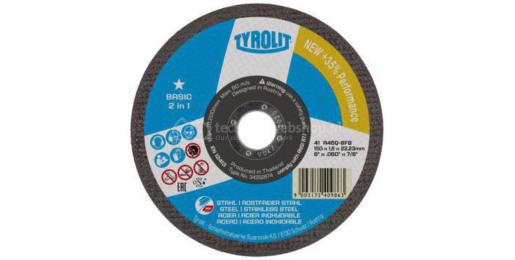 Doorslijpschijf* 125x1,6x22,23 (9 duims) voor metaal, per doos a 25st