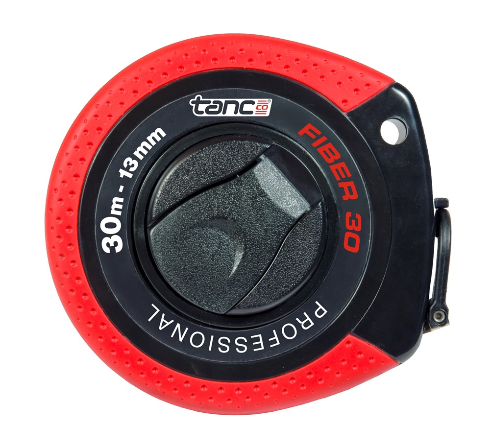 Landmetermaat, 30 meter, met fiber band