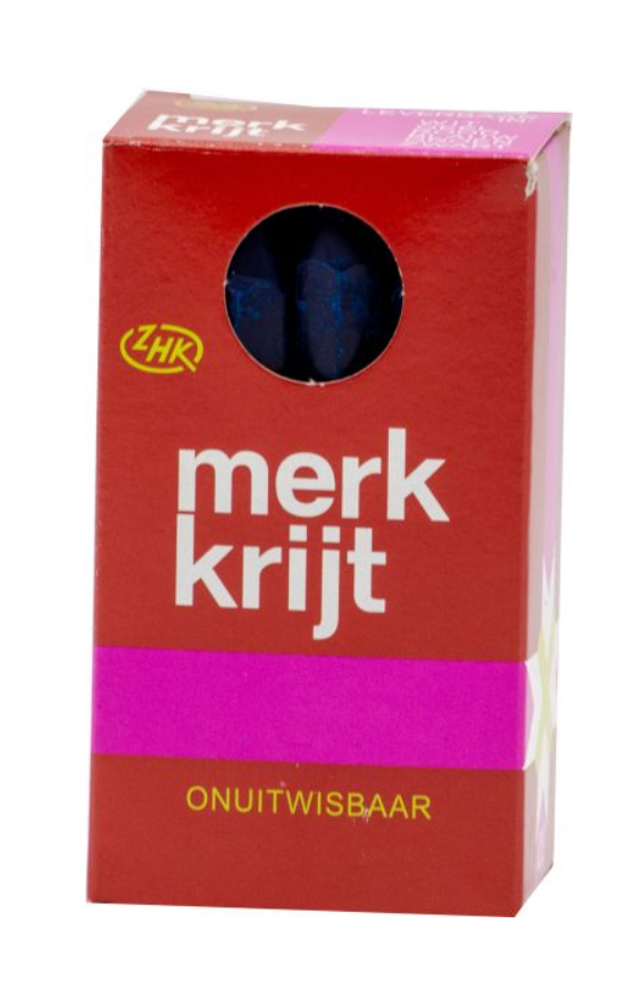 Krijt onuitwisbaar zacht blauw, doosje 12 stuks