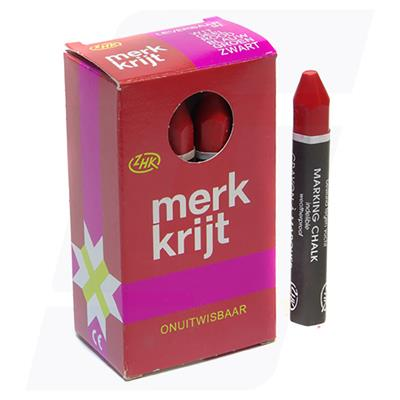 Krijt onuitwisbaar zacht rood, doosje 12 stuks