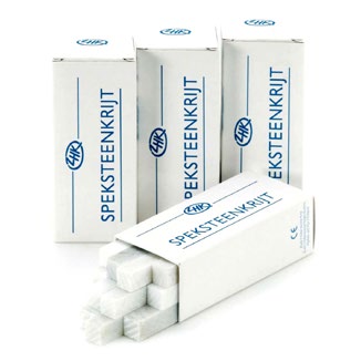 Speksteenkrijt wit, doosje 12 stuks