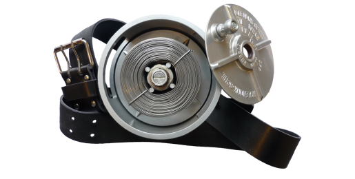 Aluminium tie wire reel MS, including leather belt and hook