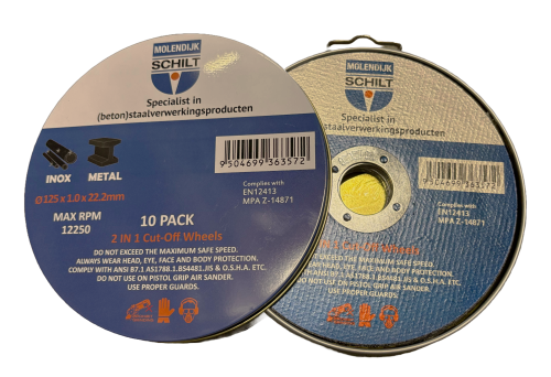 Blik a 10 st doorslijpschijven 125x1 - Molendijk Schilt